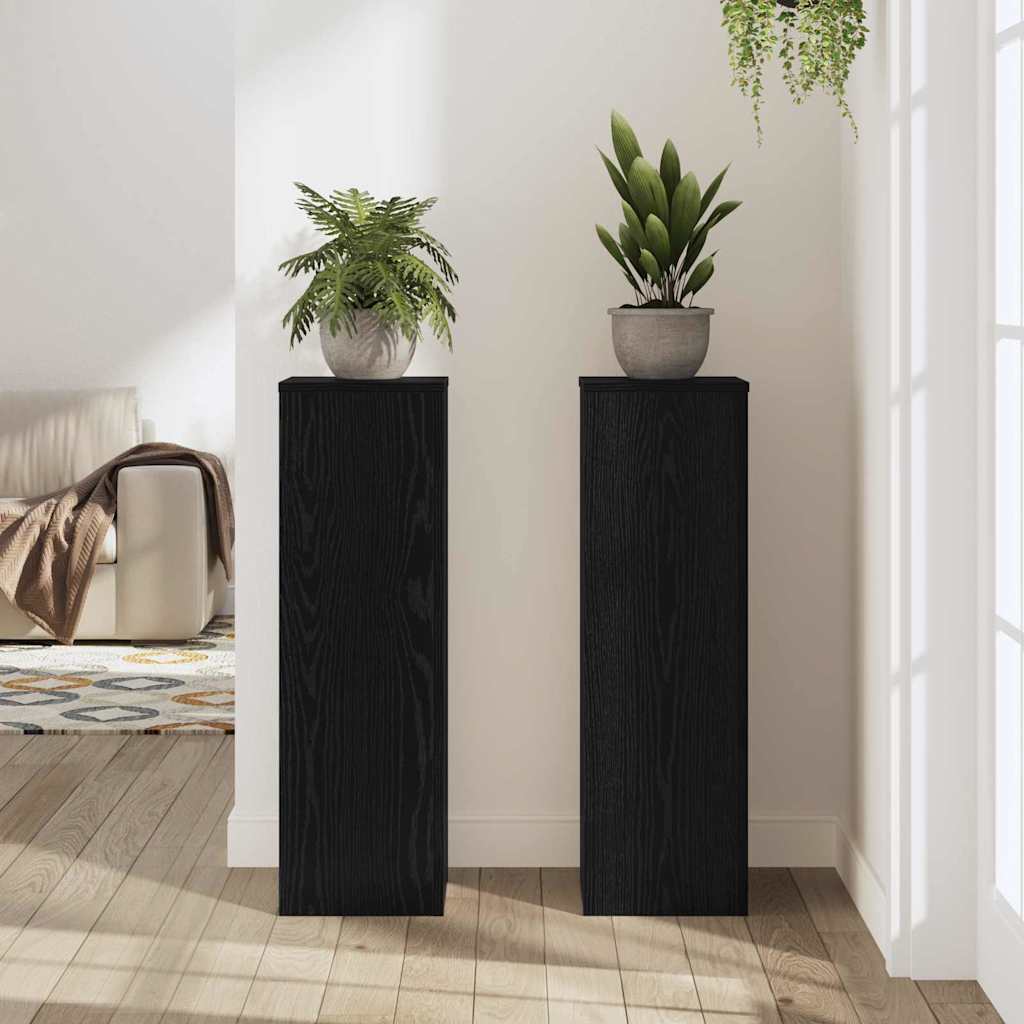 Planteholder 2 stk. Sort eg 25 x 25 x 80 cm Konstrueret træ