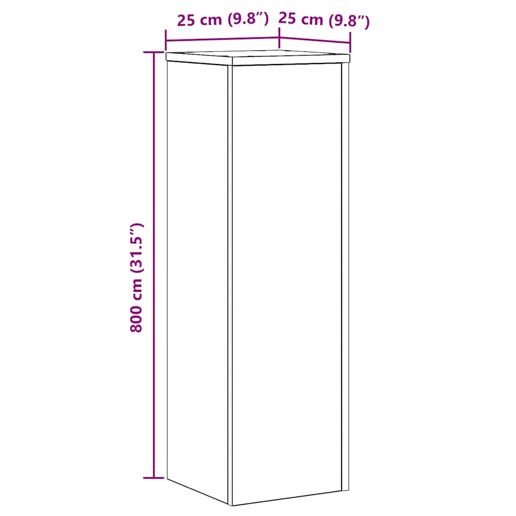 Planteholder 2 stk. Sort eg 25 x 25 x 80 cm Konstrueret træ