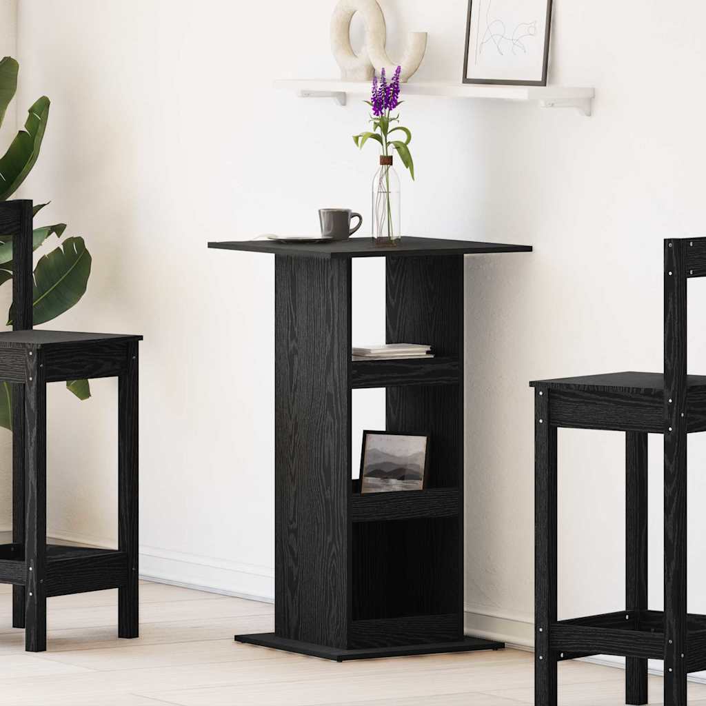 Barbord 60 x 60 x 100 cm Konstrueret træ Sort eg Rektangulær