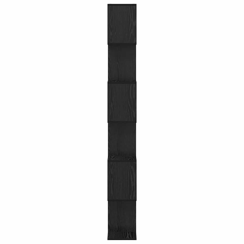Bogskab 6 niveauer 70 x 24 x 193,5 cm Konstrueret træ Sort eg