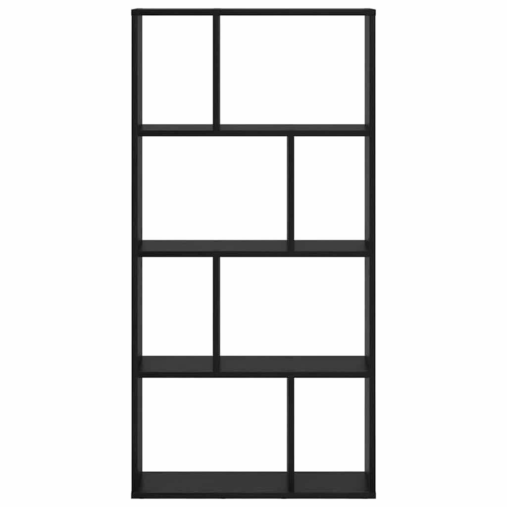Bogskab 8 niveauer 60 x 20 x 120,5 cm Konstrueret træ Sort eg