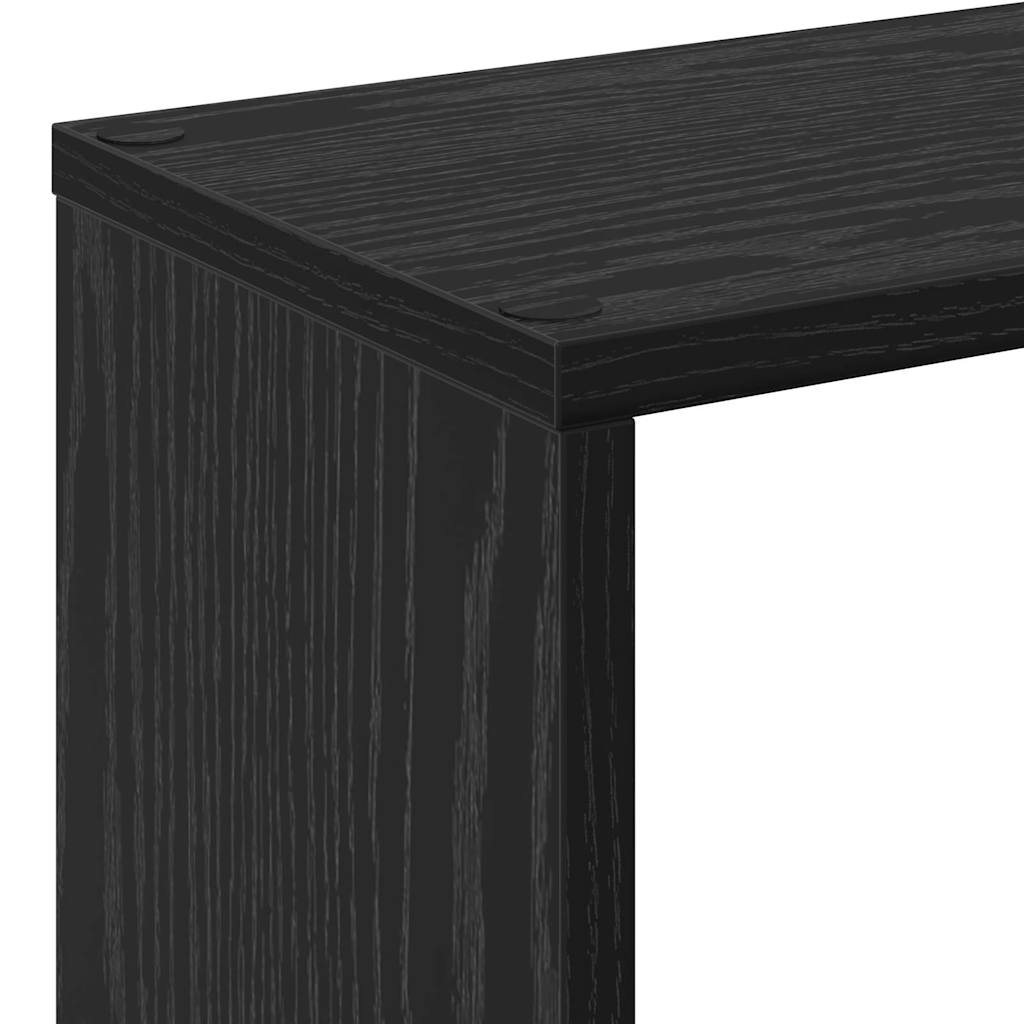 Bogskab 8 niveauer 72 x 20 x 120,5 cm Konstrueret træ Sort eg