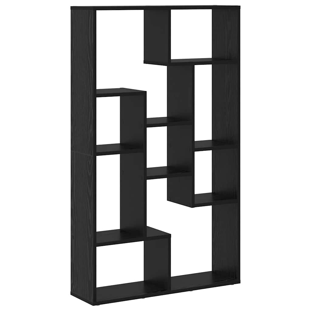 Bogskab 8 niveauer 72 x 20 x 120,5 cm Konstrueret træ Sort eg