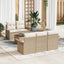 Havesofa Sæt 6 stk. Beige polyrattan
