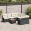 Havesofa Sæt 9 stk. Sort polyrattan