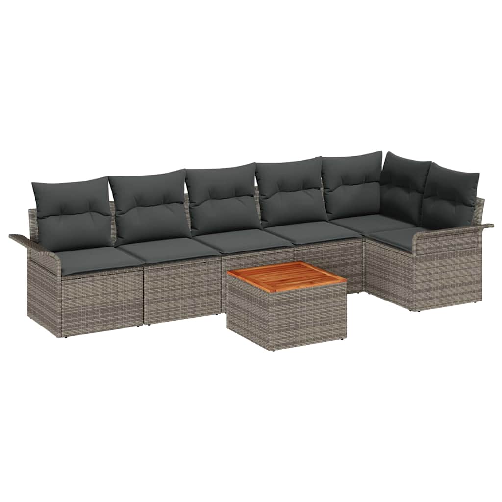 Havesofa Sæt 7 stk. Grå polyrattan