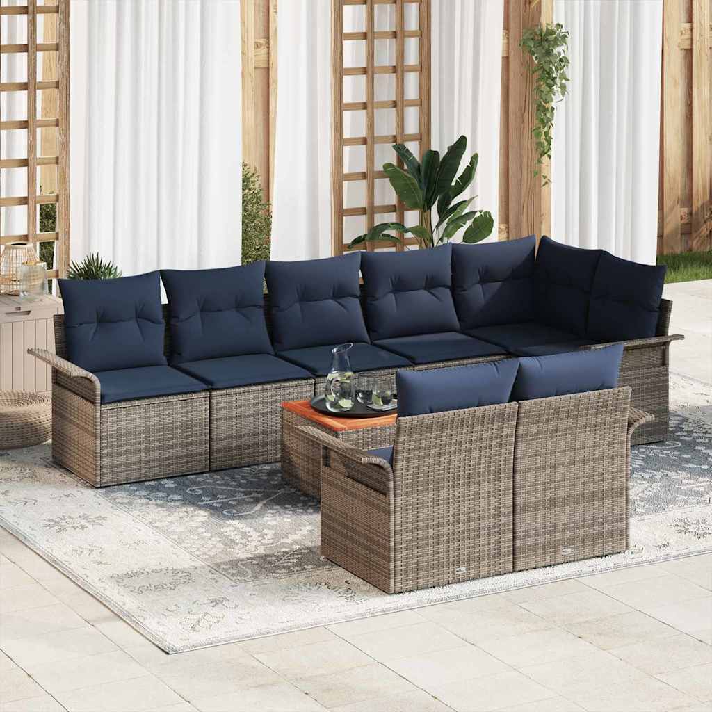 Havesofa Sæt 9 stk. Grå polyrattan