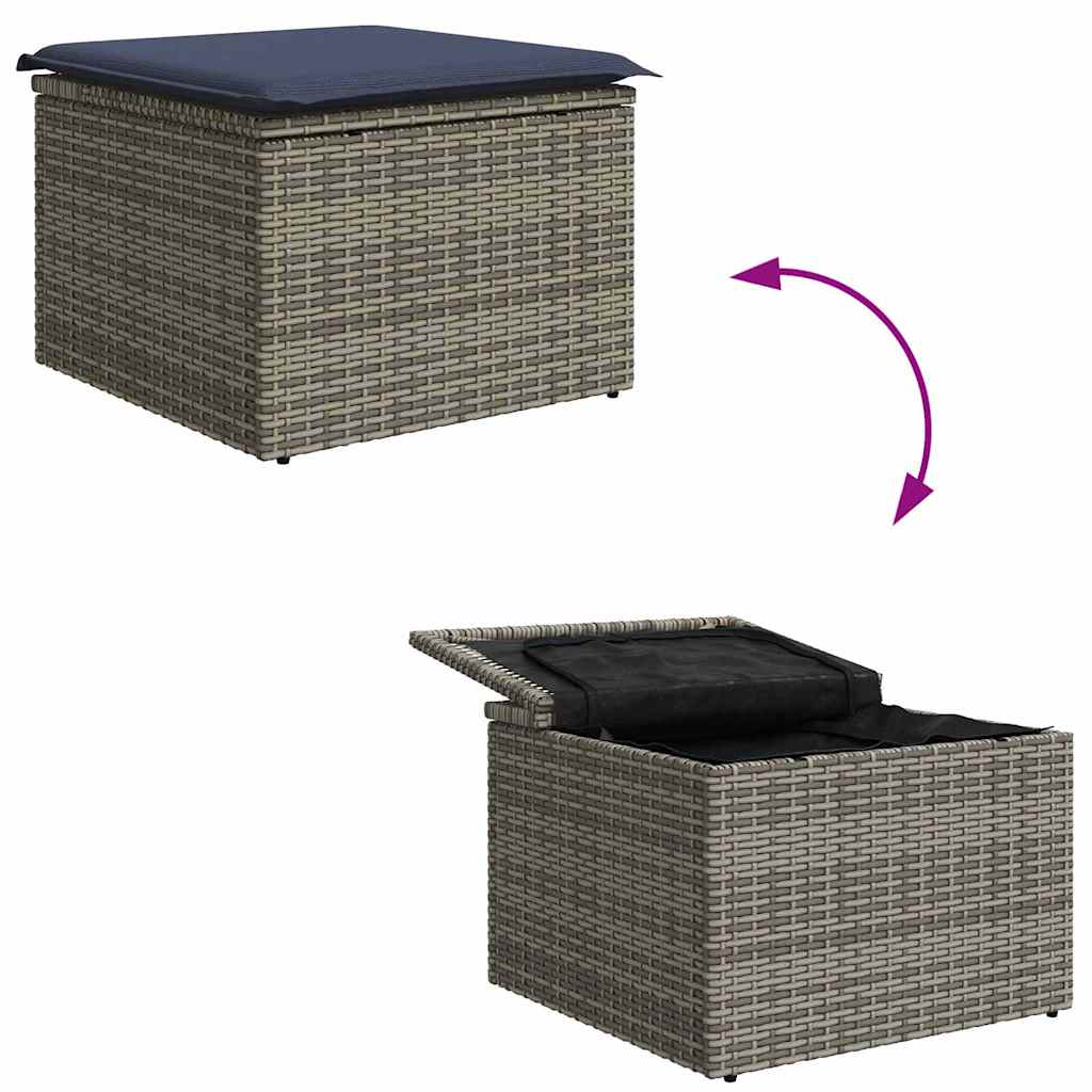 Havesofa Sæt 7 stk. Grå polyrattan