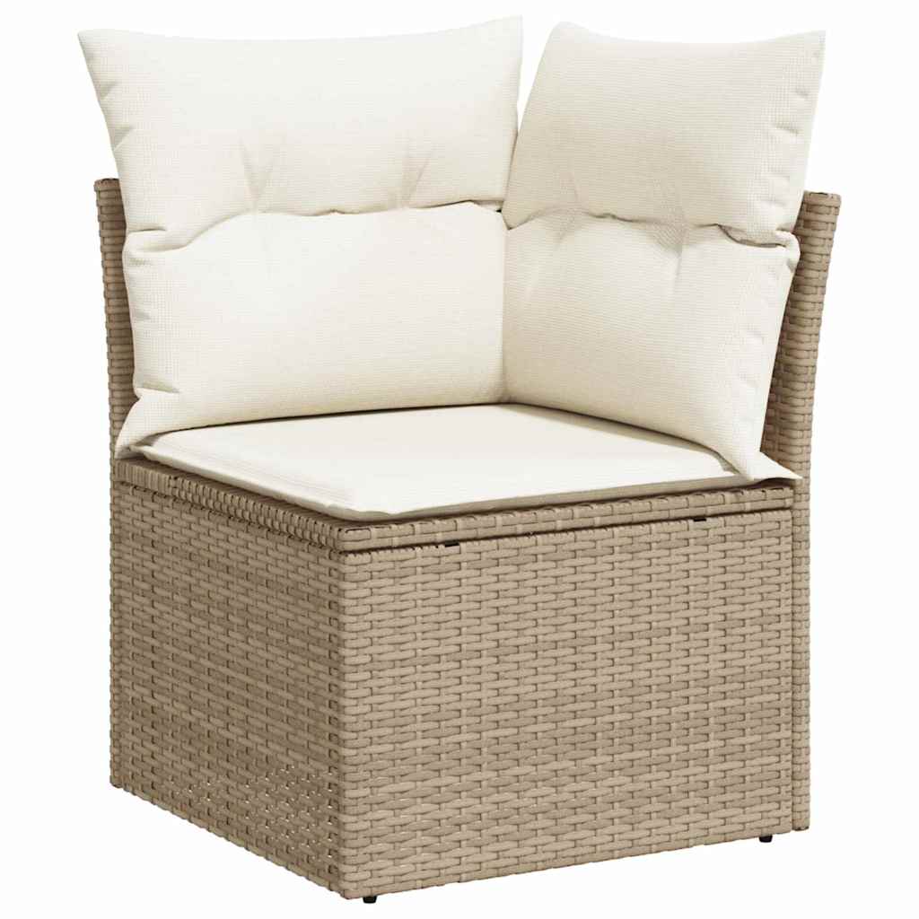 Havesofa Sæt 9 stk. Beige polyrattan