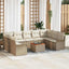 Havesofa Sæt 10 stk. Beige polyrattan