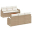 Havesofa Sæt 7 stk. Beige polyrattan