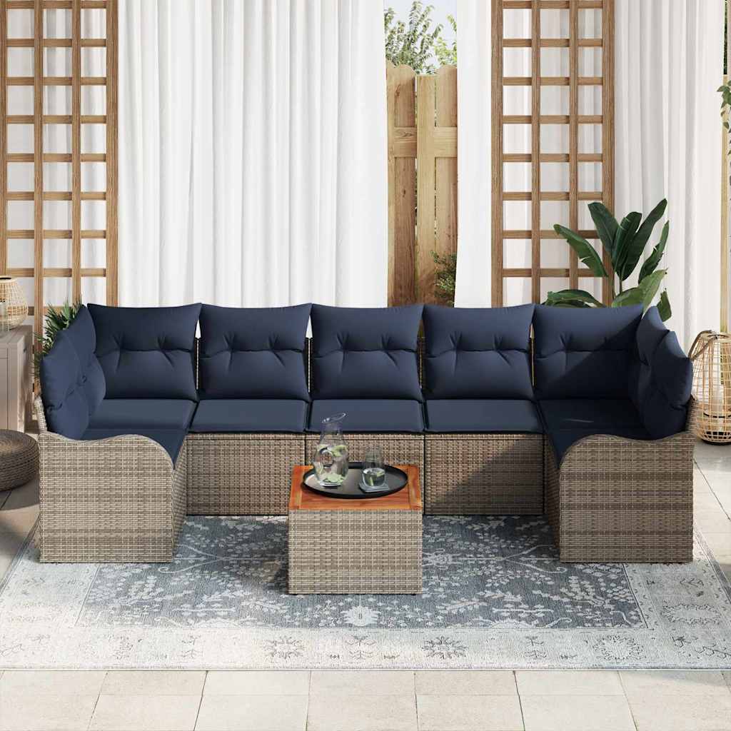 Havesofa Sæt 8 stk. Grå polyrattan