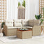 Havesofa Sæt 5 stk. Beige polyrattan