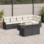 Havesofa Sæt 9 stk. Sort polyrattan