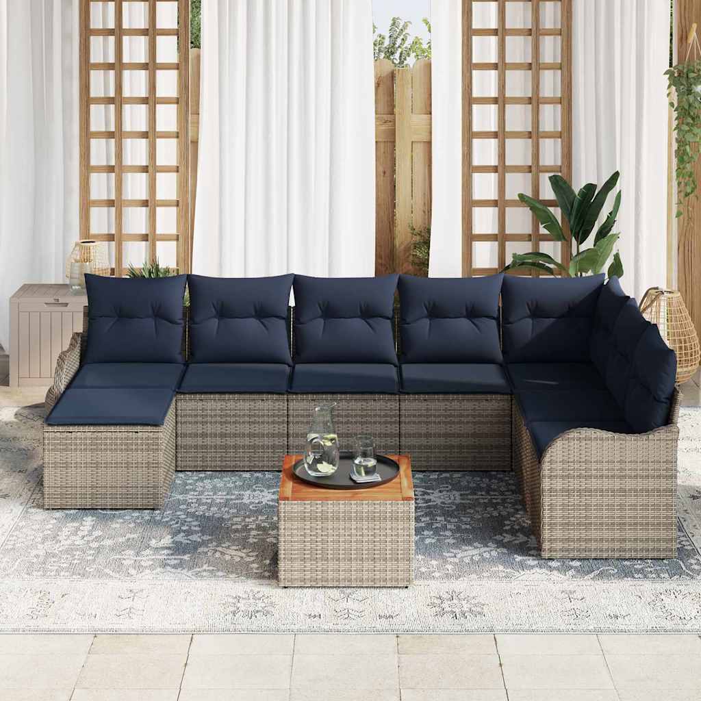 Havesofa Sæt 9 stk. Grå polyrattan