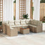 Havesofa Sæt 10 stk. Beige polyrattan