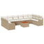 Havesofa Sæt 10 stk. Beige polyrattan
