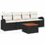 Havesofa Sæt 5 stk. Sort polyrattan