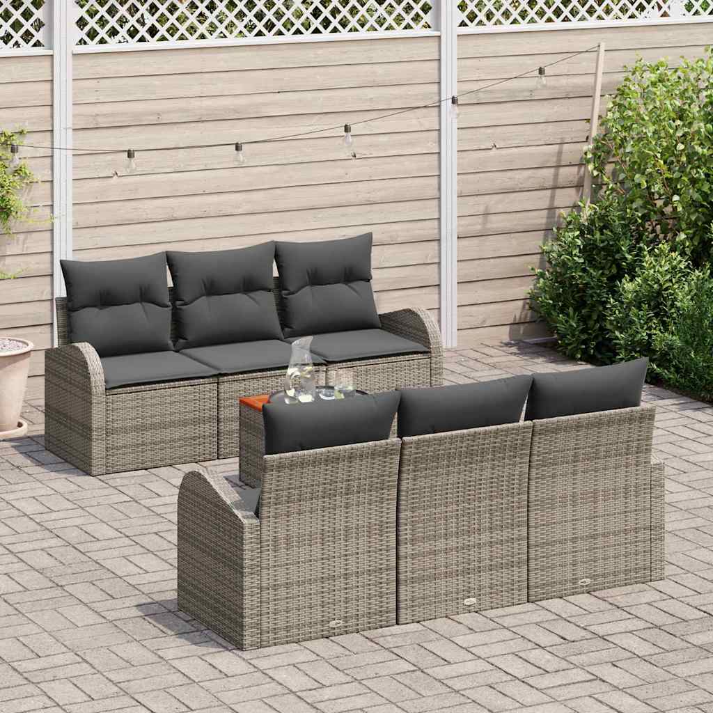 Havesofa Sæt 7 stk. Grå polyrattan