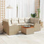 Havesofa Sæt 7 stk. Beige polyrattan