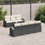 Havesofa Sæt 8 stk. Sort polyrattan