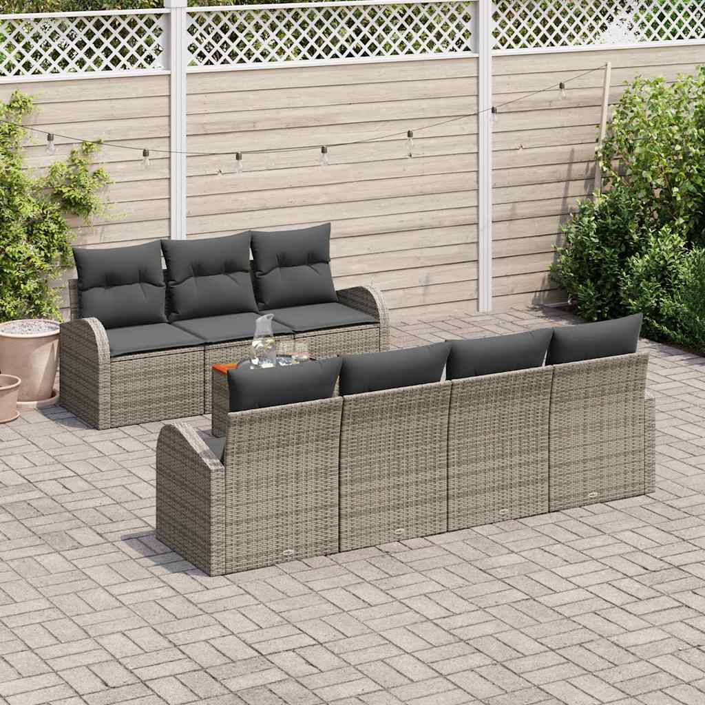Havesofa Sæt 8 stk. Grå polyrattan