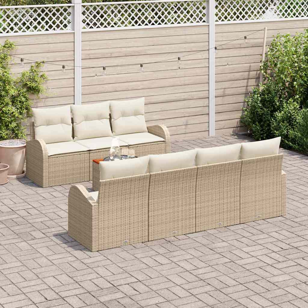 Havesofa Sæt 8 stk. Beige polyrattan