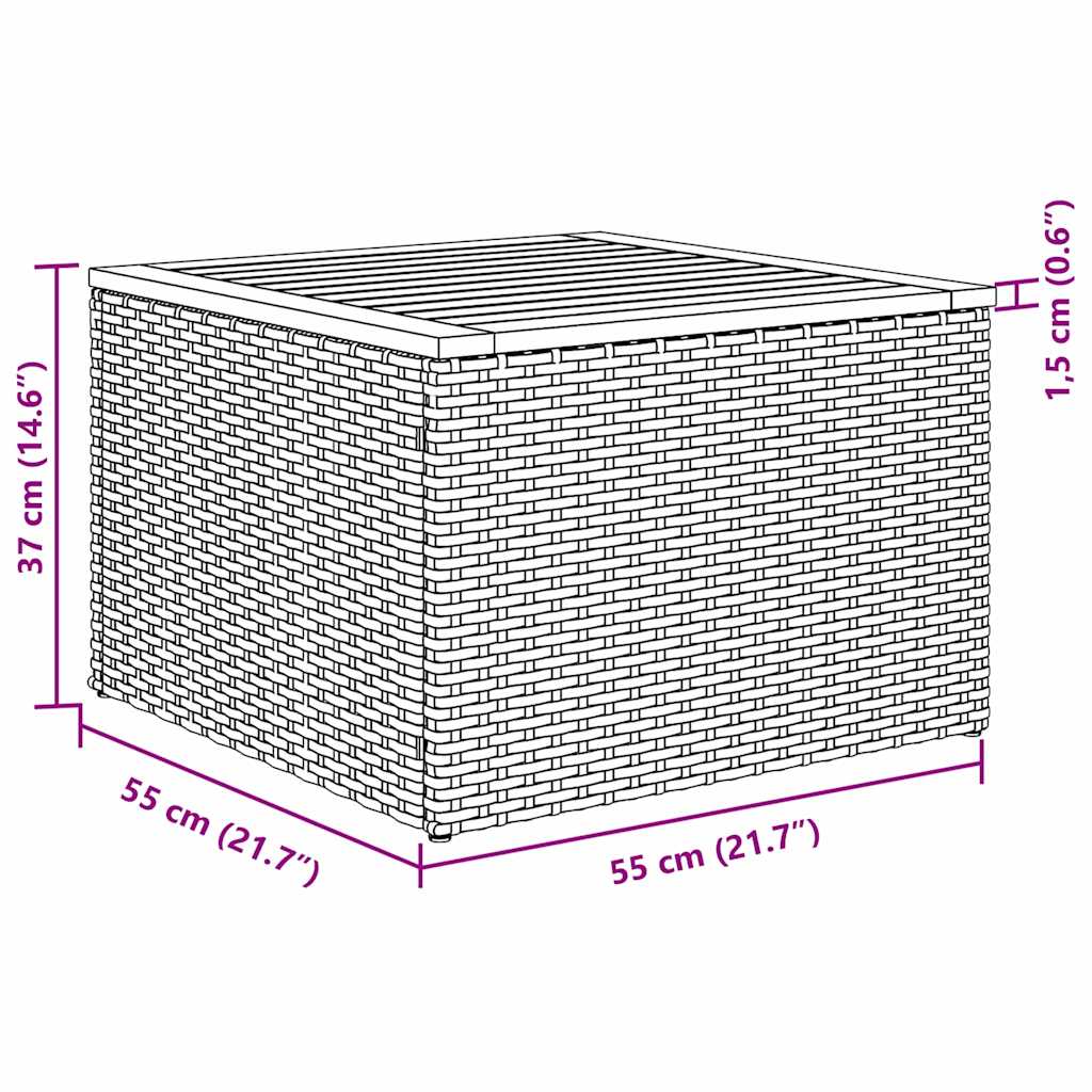 Havesofa Sæt 9 stk. Sort polyrattan