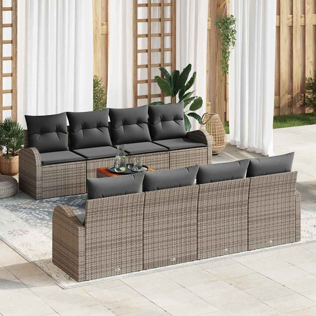 Havesofa Sæt 9 stk. Grå polyrattan