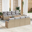 Havesofa Sæt 9 stk. Beige polyrattan