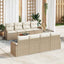 Havesofa Sæt 9 stk. Beige polyrattan