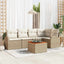 Havesofa Sæt 6 stk. Beige polyrattan
