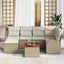 Havesofa Sæt 7 stk. Beige polyrattan