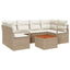 Havesofa Sæt 7 stk. Beige polyrattan