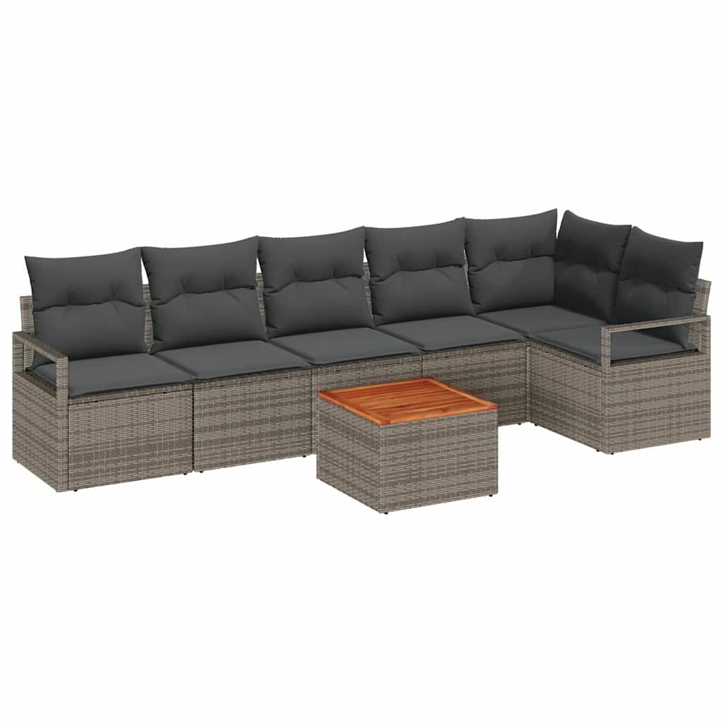 Havesofa Sæt 7 stk. Grå polyrattan