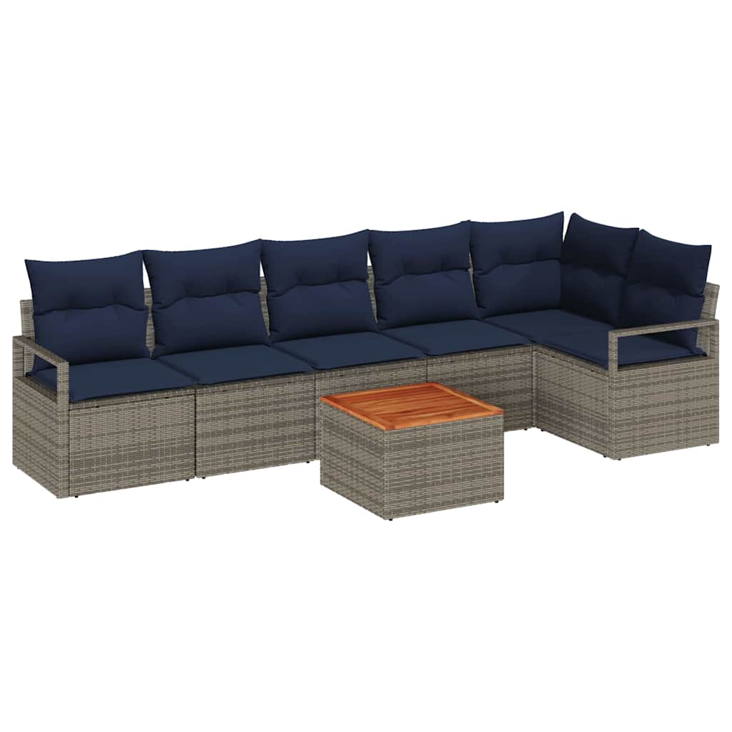Havesofa Sæt 7 stk. Grå polyrattan