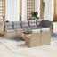 Havesofa Sæt 9 stk. Beige polyrattan