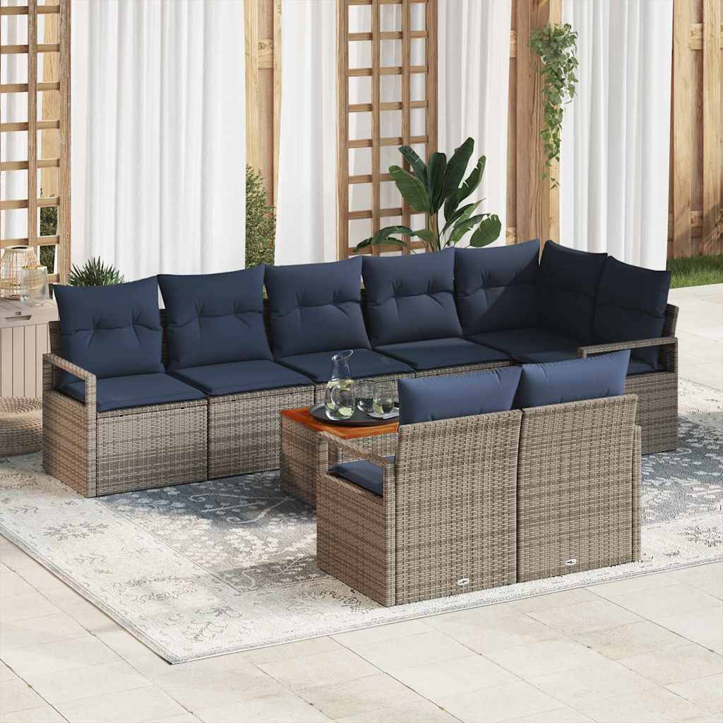 Havesofa Sæt 9 stk. Grå polyrattan