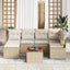 Havesofa Sæt 7 stk. Beige polyrattan