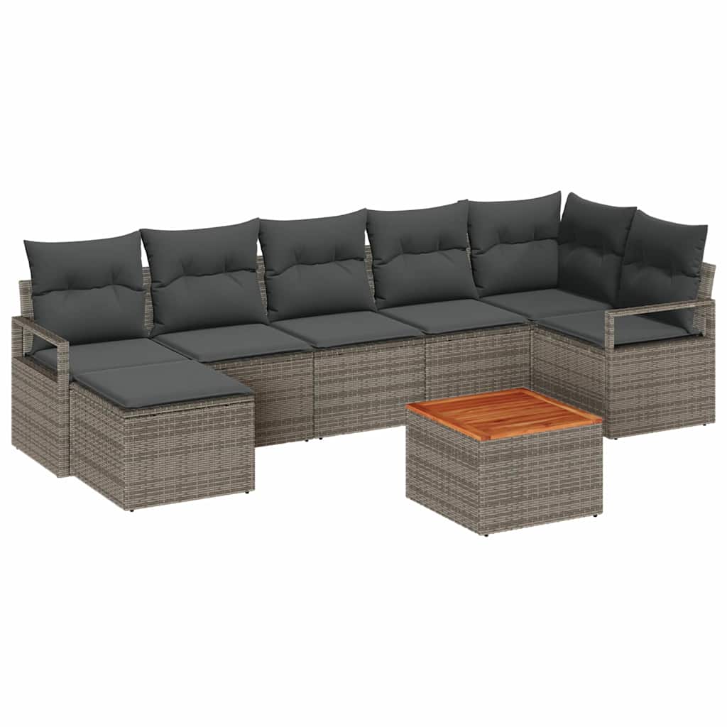 Havesofa Sæt 8 stk. Grå polyrattan