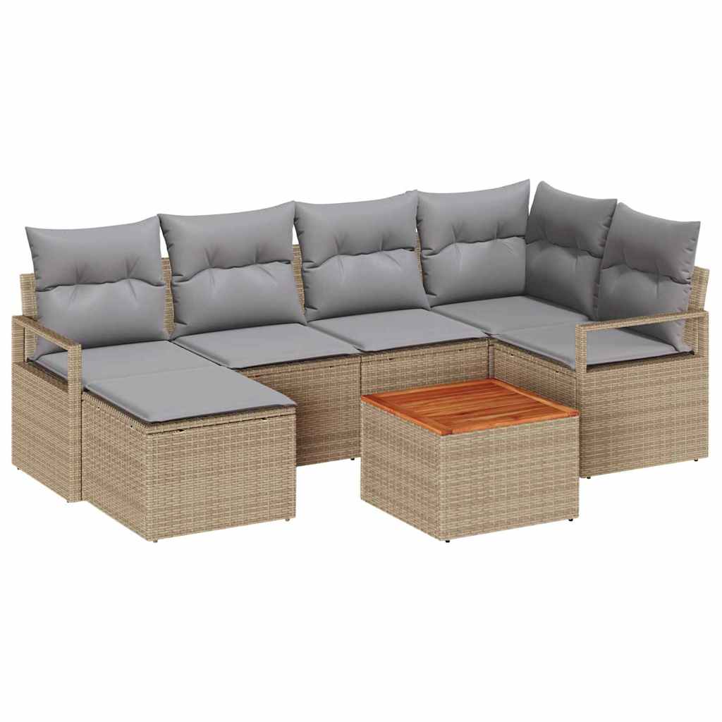 Havesofa Sæt 8 stk. Beige polyrattan