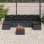 Havesofa Sæt 8 stk. Sort polyrattan