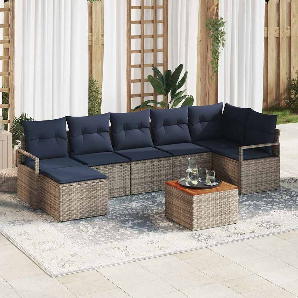 Havesofa Sæt 8 stk. Grå polyrattan