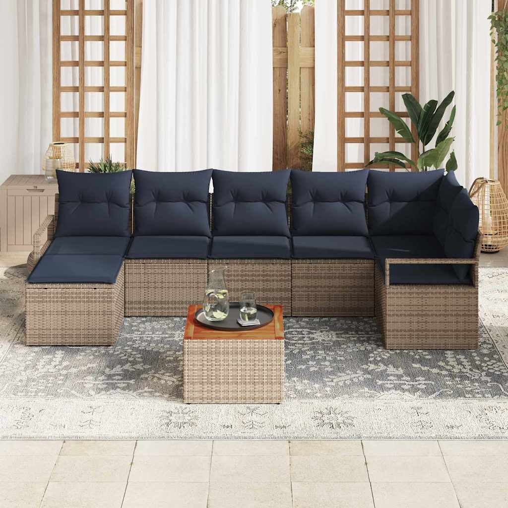 Havesofa Sæt 8 stk. Grå polyrattan