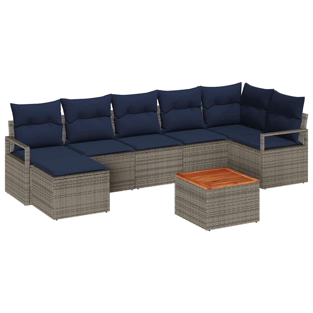 Havesofa Sæt 8 stk. Grå polyrattan