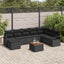 Havesofa Sæt 9 stk. Sort polyrattan