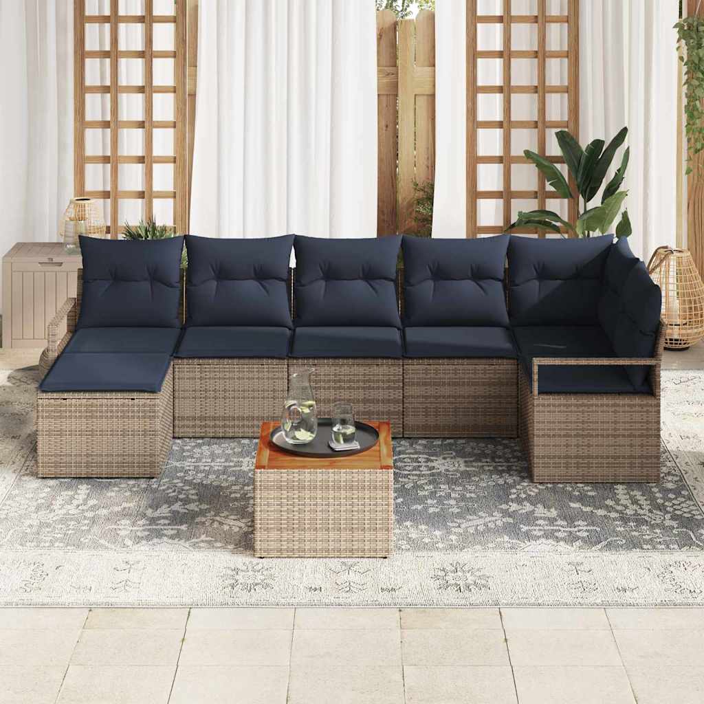 Havesofa Sæt 9 stk. Grå polyrattan