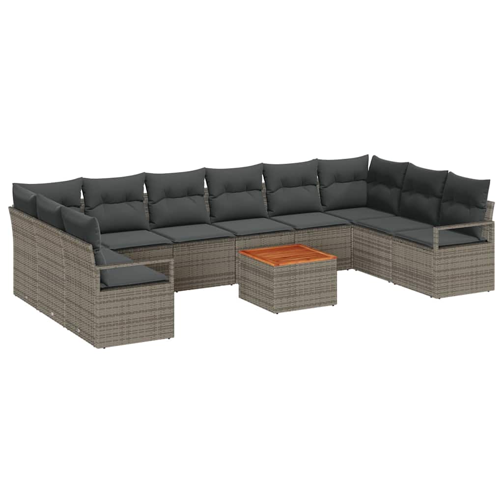 Havesofa Sæt 11 stk. Grå polyrattan