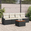 Havesofa Sæt 5 stk. Sort polyrattan