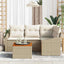 Havesofa Sæt 5 stk. Beige polyrattan